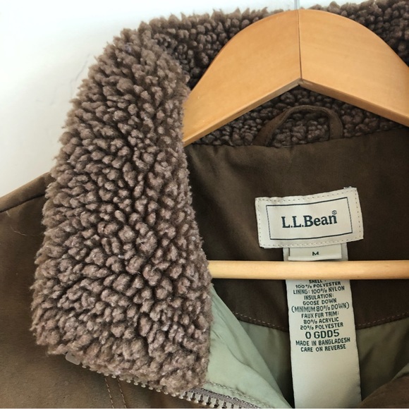 Brown L.L. Bean Long Goose Down Jacket sz M ✨ - Picture 7 of 13